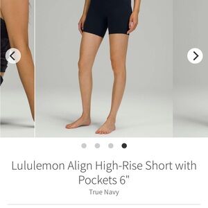 lululemon align Shorts with pockets 6”